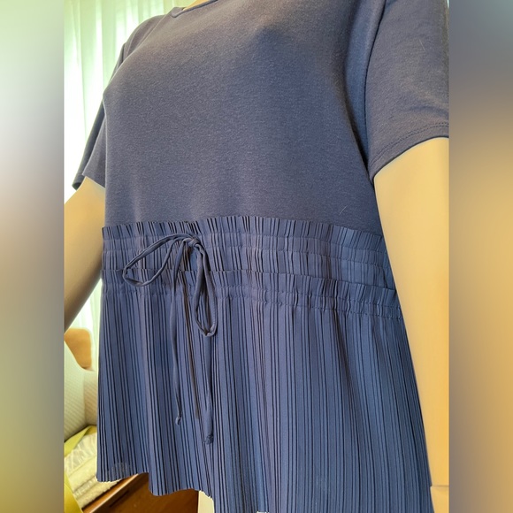 Vera Wang Navy Blue baby Doll & Ruffled Blouse Size Large - Picture 6 of 10